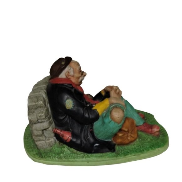 Vintage Chalkware Travelers Rest Homeless Man & Dog Figurine‎ Hand-Painted - Picture 8 of 16